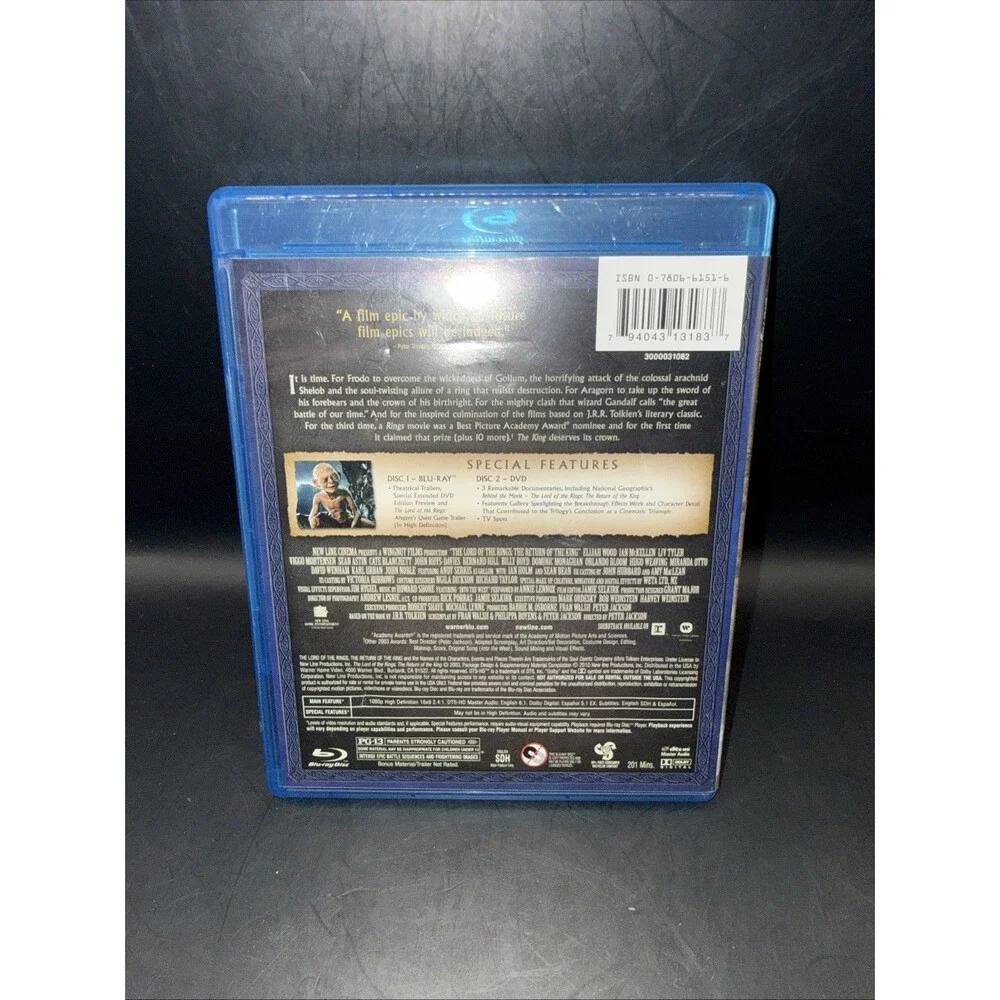 The Lord Of The Rings Blu-Ray +DVD Combo Pack Trilogy